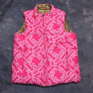 Lilly Pulitzer Jubilee Gold Loopy Reversible Puffer Vest